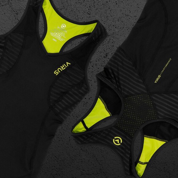 Virus Intl Ascend Singlet Powerlifting Weightlifting Black Neon Green size M - Picture 4 of 11